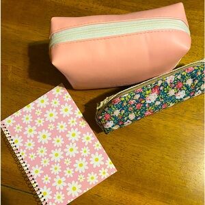 Pencil/makeup pouch and notebook bundle